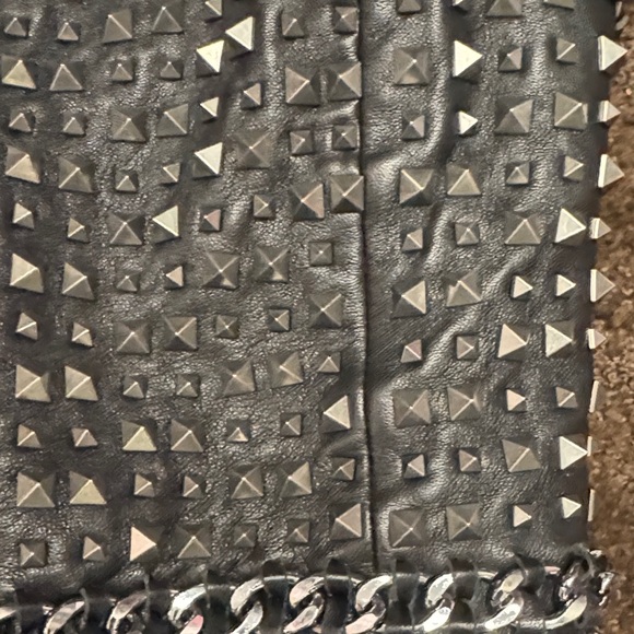 Alice and Olivia Size 10 Studded Black Leather Women's Bustier Top - Picture 6 of 9